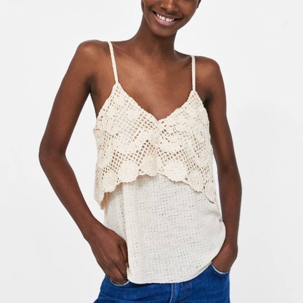 Zara Crochet Top. Size Small